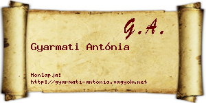 Gyarmati Antónia névjegykártya